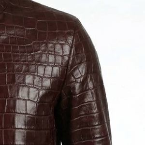 Chaqueta de Cuero Genuino de Moda al por Mayor con Cremallera, Precio de Mayoreo, Chaqueta de Cuero PU de Color Sólido para Invierno - Product Image 5