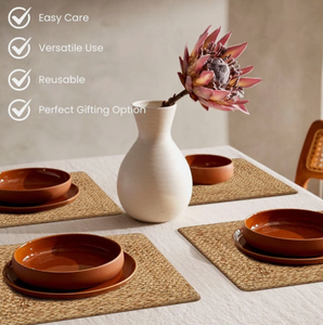 Artisan Handwoven Rattan Placemat | Durable Charger Plate <b>for</b> Picnic & <b>BBQ</b> <b>Table</b> - Product Image 4