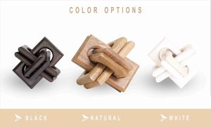 Cadena de Eslabones de Madera, Objeto Decorativo para Mesa de Centro y Estante |   Escultura de Nudos de Madera de Mango Hecha a Mano, Decoración Rústica Moderna con Forma de Arco para - Product Image 2