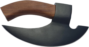 Hache à pizza en acier au carbone forgé à la main de qualité supérieure, lame gravée, manche en bois, fabricant en gros - Product Image 5