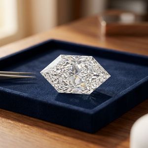 Piedra Suelta con Corte Hexagonal Alargado, Cultivada en Laboratorio, Certificada por IGI, Corte Portugués, Color D, Claridad VVS, Pulido Excelente, para Joyería - Product Image 1