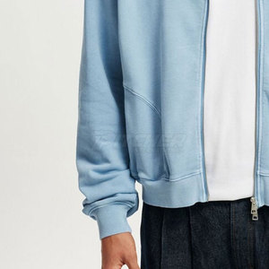 Sweat-shirts à capuche zippés pour hommes, style urbain, avec design épaules tombantes, poches avant et coupe décontractée tendance - Product Image 3