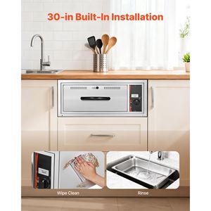 Scalda Vivande Elettrico Commerciale a Cassetto Singolo in Acciaio Inossidabile per Installazione a Incasso 85 - Product Image 6