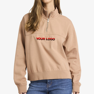 OEM/ODM Personalizado, Corte Holgado, Cuello Alto con Cremallera de Cuarto, Invierno, Lavado Ácido, 100% Algodón Felpa, Alta Calidad, Moderno - Product Image 1