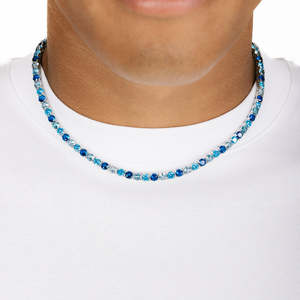 Blue Gradient Moissanite Tennis <b>Chain</b> 925 Sterling <b>Silver</b> VVS1 Diamond Hip Hop Necklace - Product Image 3