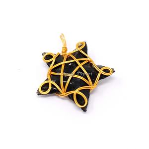 Proveedor de colgantes de piedra de cuarzo dorado - Product Image 2