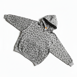 Sudadera con capucha corta de algodón 100% con forro polar para invierno, hombros caídos, cremallera, estampado digital, unisex, servicios ODM, transpirable y ecológica. - Product Image 6