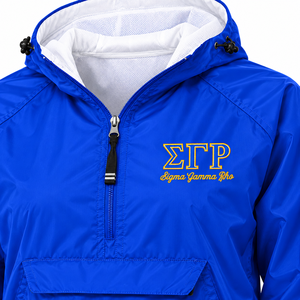 Royal Blue <b>Women</b> Hooded <b>Windbreaker</b> <b>Jacket</b> Half Zip Pullover Long Sleeve Embroidered Letter Design Lightweight Outdoor Sports - Product Image 5