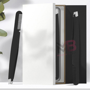 Pinzas de Cejas de Acero Inoxidable con Punta Inclinada de Alta Calidad, Herramientas de Belleza Personalizadas, Cómodas, Ligeras y Ecológicas - Product Image 4