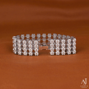 AARVA JEWELS Pulsera de tenis de moissanita con corte brillante y engaste de bisel, plata 925 chapada en rodio, estilo Hip Hop, regalo de lujo para mujer - Product Image 5