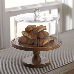 Support à gâteau en bois élégant avec couvercle en verre pour une présentation et une décoration haut de gamme des desserts lors de réceptions de mariage - Product Image 4