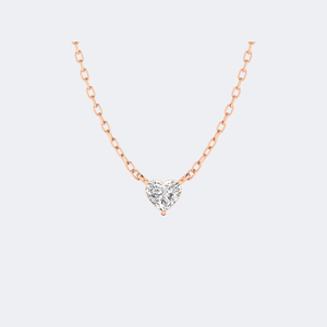 Collar solitario con diamante engastado en forma de corazón de 0.50 quilates - Product Image 3