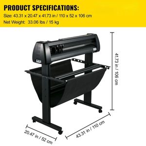 Máquina Cortadora de Vinilo de 34 Pulgadas con Impresora de Vinilo Manual, Pantalla LCD, Plotter, Herramienta de Corte de Letreros, Herramientas para Vehículos SignMaste - Product Image 2
