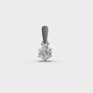 IGI Certified Lab Grown Round Brilliant Diamond Solitaire Pendant 6 Prong Setting in Solid 925 Sterling <b>Silver</b> - Product Image 4