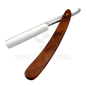 -Professional Straight Edge Barber <b>Razor</b> with Dark Walnut Wood Handle and High Grade Stainless Steel Blade Holder - Product Image 5