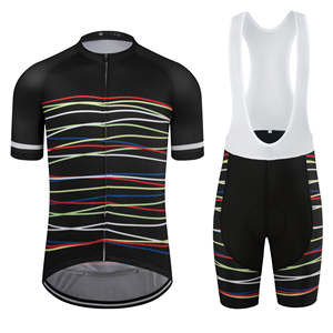 Ensemble de maillot de cyclisme pour hommes, imprimé géométrique, vêtements de vélo à manches courtes, kit de sport respirant - Product Image 5