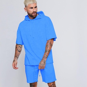 Wholesale High Quality Streetwear <b>Slim</b> <b>Fit</b> Outfit Outdoor Two Piece Track <b>Shorts</b> Set Fitness <b>Shorts</b> Jogger with Hoodie <b>Short</b> Set - Product Image 4