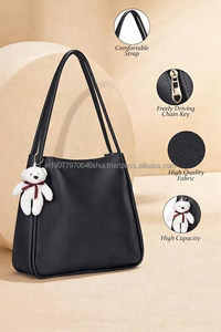 Sac fourre-tout décontracté en cuir véritable noir pour femme avec bandoulière, fermeture à fermoirs, grande capacité, style simple, pour usage quotidien, tissé - Product Image 2