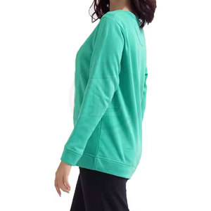 Sweat-shirt pour femme à logo personnalisé sur le devant, manches longues, 100% coton, écologique, respirant, de haute qualité, vente en gros - Product Image 4