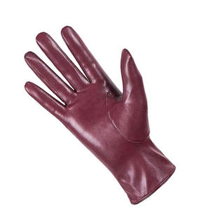 Wholesale FITME SPORTS Burgundy Leather <b>Touchscreen</b> <b>Gloves</b> Wrist Length Plain Style Unlined Eco-Friendly Winter Outdoor Casual - Product Image 2