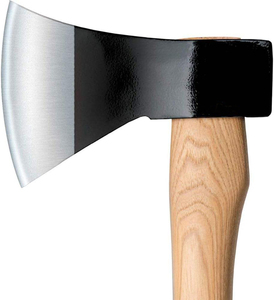 Hacha hecha a mano con mango de madera y filo plano, hacha de acero al carbono de grado industrial en venta a un precio asequible. - Product Image 2