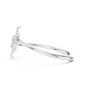 Ensemble de bagues FLORA TWINS en diamant de laboratoire plaqué rhodium, or blanc massif 18 carats, pour femme, fiançailles, soirée, événement glamour, mariage, cadeau - Product Image 2