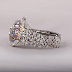Montre bracelet de luxe haut de gamme en moissanite pour homme, entièrement sertie de pierres - Product Image 2