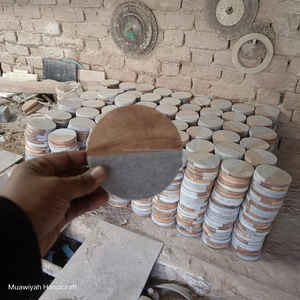 Dessous de verre en bois d'acacia et marbre de qualité supérieure pour la maison, le bureau ou Noël Pendaison de crémaillère pour la table Porte-tasses et porte-boissons stylés - Product Image 2