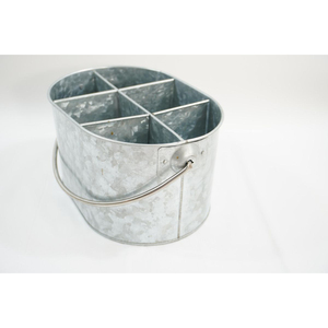 Corbeille à ustensiles moderne en métal galvanisé avec poignée en bois pour comptoir de cuisine, organisateur de couverts et de vaisselle – Promotion - Product Image 2