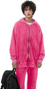 Sweat à capuche zippé 100 % coton délavé pour homme, impression sérigraphique personnalisée, style vintage streetwear, vente en gros OEM - Product Image 4