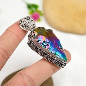 จี้เงินแท้ 925 ประดับพลอยเพกาูคอออรา ดูร์ซี่ ทำด้วยมือ เครื่องประดับธรรมชาติ ของขวัญแทนใจรักนิรันดร์ - Product Image 4