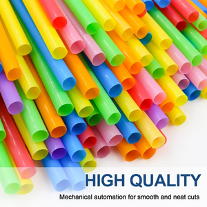 หลอดดูดน้ำพลาสติกหลากสีแบบยืดหยุ่น หลอดดูดน้ำแบบใช้แล้วทิ้งสำหรับใช้ในบ้าน สำหรับดื่มนม น้ำผลไม้ หลอด PP ปลอดสาร BPA - Product Image 4