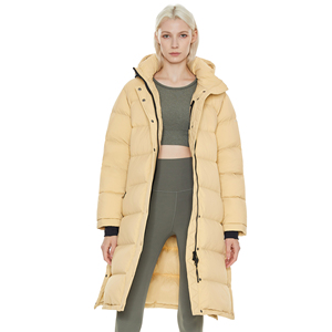 Hooded Long <b>Quilted</b> Puffer Coat Women Winter Thick Polyester <b>Wadding</b> Solid Color Full Sleeve Zipper Closure - Product Image 3