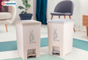 Hokori New Design 20L Square Step-On Plastic Dustbin, Odor Control, Portable Outdoor Trash Can, Vietnam - Product Image 3