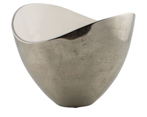 Cuencos de Metal cóncavos para mezclas de ensaladas, cuencos de plata antigua con decoración Interior blanca, nórdica, cocina moderna, tazón de fruta - Product Image 1