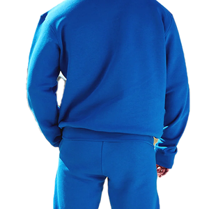 Survêtement unisexe en molleton tissé à col rond, respirant, avec poches, coupe classique, pour l'hiver, 100% coton, grandes tailles - Product Image 6