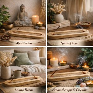 Soporte de Incienso de Madera de la India Pure Source, Soporte Doble para Agarbatti con Recolector de Ceniza, Quemador de Madera Natural Hecho a Mano para Pooja - Product Image 6