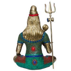 Statue de Shiva en laiton finition vintage, fournisseur indien, pour culte religieux ou élégante décoration hindoue, disponible au prix export. - Product Image 6