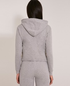 <b>Women</b> Tracksuit Hooded Sweatshirt <b>Long</b> Sleeve Crop <b>Top</b> With Lace-Up Side Pants Set Casual Solid Gray Jogger Outfit - Product Image 5