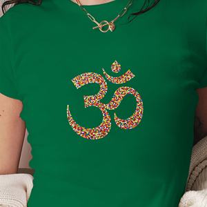 Symbole Om avec des cercles t-shirt court mode femme - Product Image 2