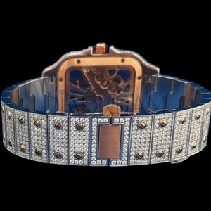 Reloj de Pulsera de Lujo para Hombre, con Esfera Blanca, Oro Blanco, Personalizado, con Diamantes Moissanite, Estilo Hip Hop - Product Image 4