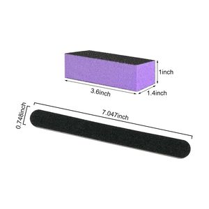 Lima y bloque pulidor de uñas profesional de alta calidad, herramientas de manicura, grano 100/180, lima negra para pedicura y logotipo personalizado - Product Image 5
