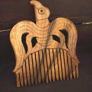 Peine para Barba Redondo de Madera, Hecho a Mano, Ecológico, Impermeable, Estilo Art Deco, Desenredante para Cabello, para Hombres, Mujeres y Salones - Product Image 1