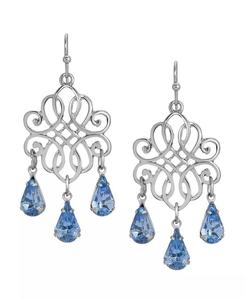 Orecchini pendenti in filigrana cristalli blu | 2028 - Product Image 2