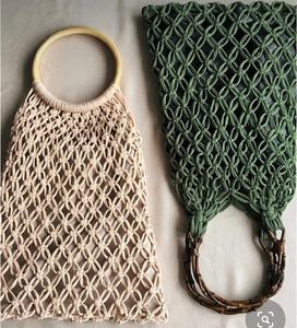 Cheap Rate 2026 Model Woven Straw Handbag Crochet <b>Net</b> Carry <b>Bag</b> Tortoise Handle Shoulder Purse for Beach Travel - Product Image 6