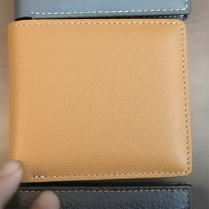Brown Genuine Leather Short Bifold <b>Wallet</b> for <b>Men</b> Textured Slim Design ID Window Waterproof Multiple Card Slots Elegant Products - Product Image 1