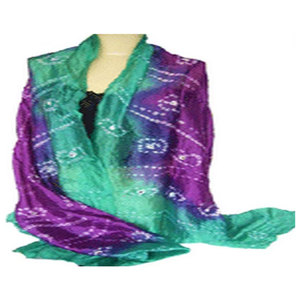 Écharpes en soie tie-dye bandhani faites à la main de qualité supérieure, élégantes, traditionnelles, imprimées, ethniques, pour femmes, légères - Product Image 1