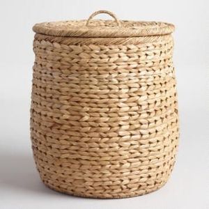 Cesta Decorativa Hecha a Mano con Ratán Natural y Yute, Ecológica, Redonda, Grande, Organizador de Almacenamiento Tejido para Hogares Modernos - Product Image 4