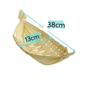 Barco de bambú hecho a mano en Vietnam para dulces, barco decorativo de bambú para comida, frutas, decoración de cocina, plato de barco hecho a mano en Vietnam - Product Image 5