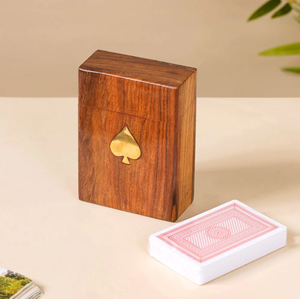 Wood Playing <b>Card</b> <b>Box</b> Customizable Solid Wood Desktop <b>Card</b> Display Stand Personalized Wood Playing <b>Card</b> Holder - Product Image 1